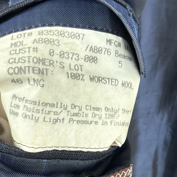 Hickey Freeman Loro Piana Tasmanian Super 150 Full Suit 46L 40x30 Pants Jacket